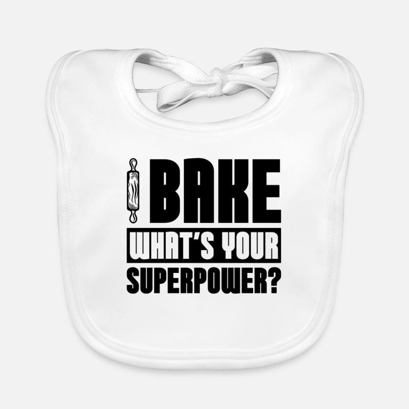 Bake What's Your Superpower Baker Baking Bakery Baby Bio-Lätzchen