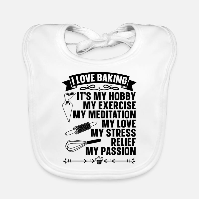 I Love Baking Baker Bakery Chef Cupcake Bake Baby Bio-Lätzchen
