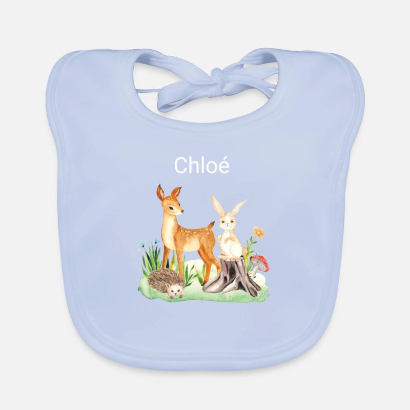 Animal cerf lapin hérisson Chloé Bavoir bio Bébé