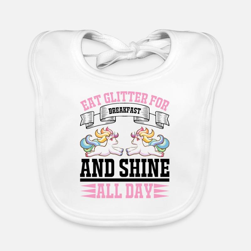Eat glitter for breakfast shine all day Organic Baby Bibs