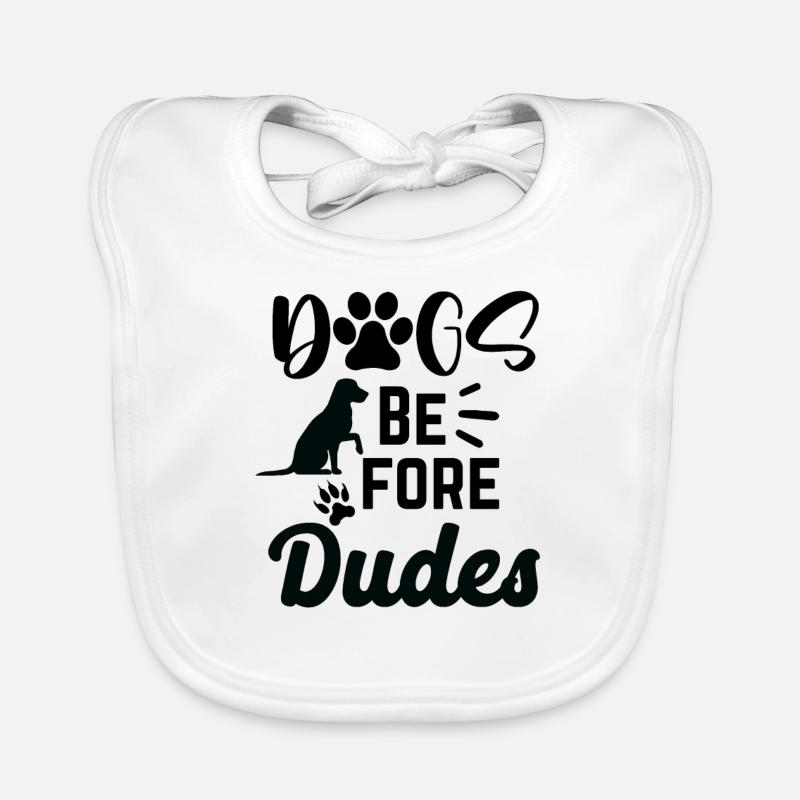 Les chiens avant les gars Bavoir bio Bébé