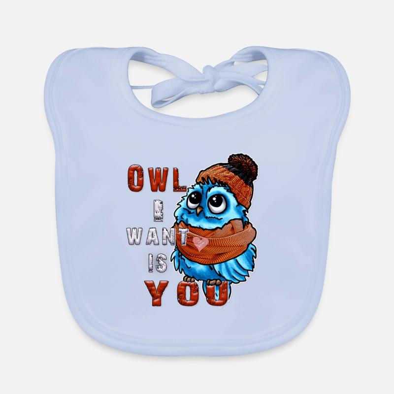 Süße Baby Eule mit Spruch Baby Bio-Lätzchen