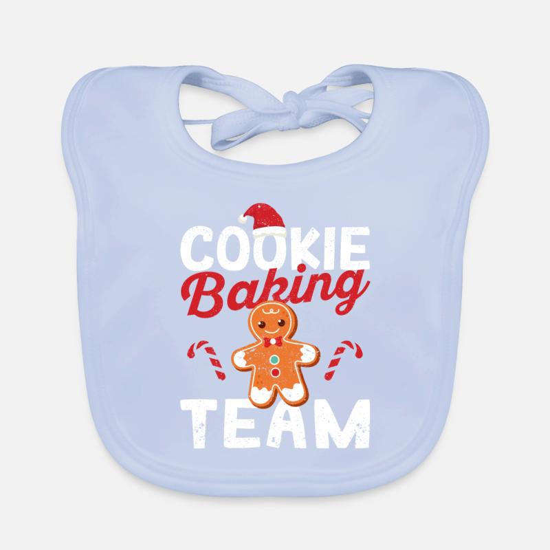 Christmas Baker Chef Gingerbread Man Christmas Organic Baby Bibs