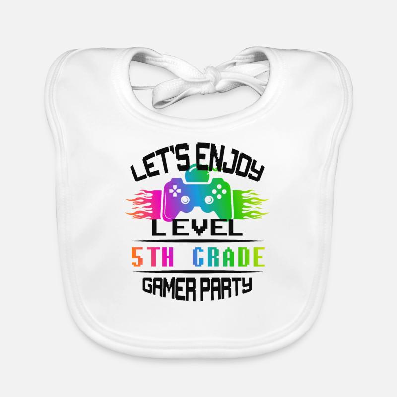 Level 5TH GRADE keep calm and game on Organic Baby Bibs