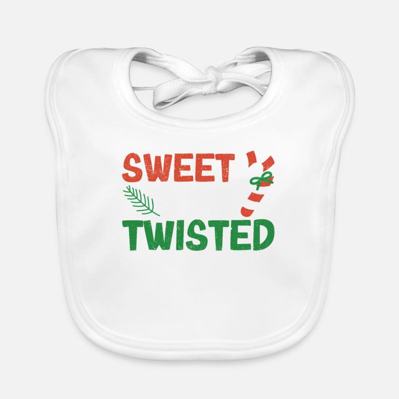 Candy Cane Drôle Noël Noël Sucré Bavoir bio Bébé