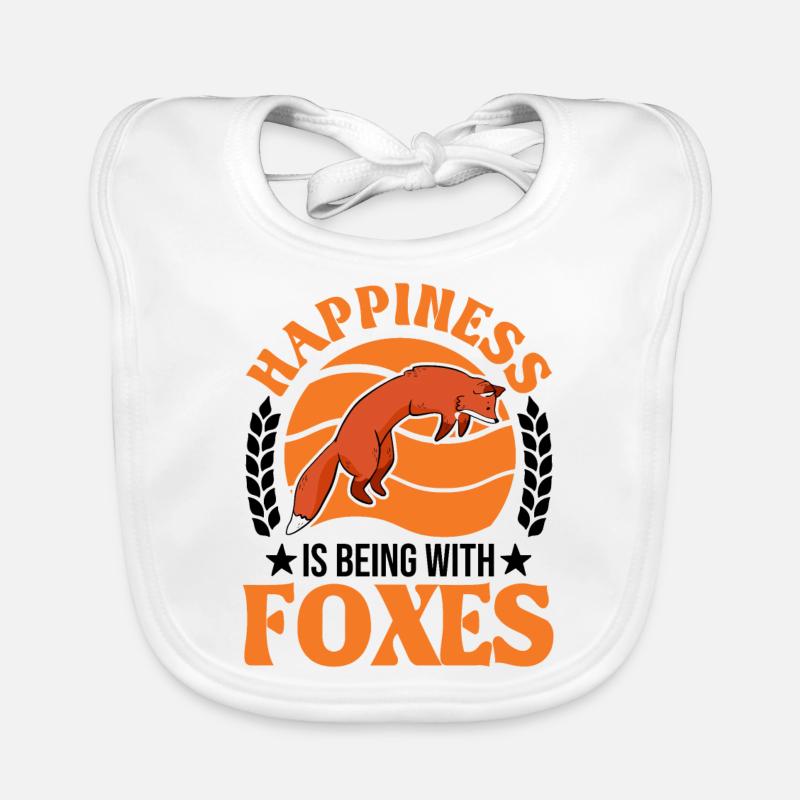 Happiness is being with Foxes Fuchs Baby Bio-Lätzchen
