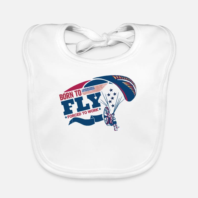 Bron To Fly Forced To Work Paramotor Pilot Organic Baby Bibs