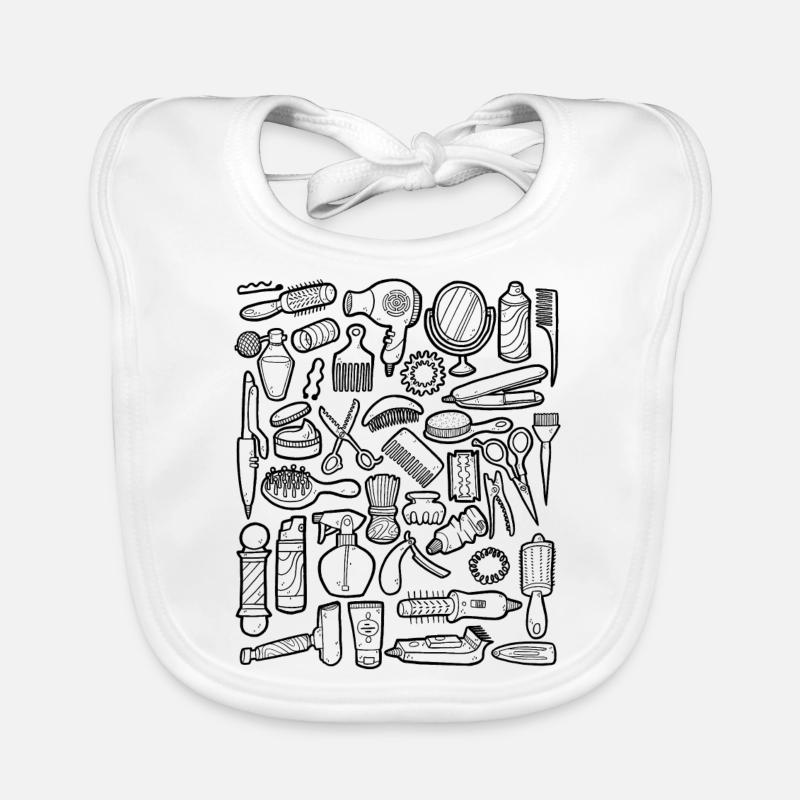 Coiffeur & Barbier Doodles Bavoir bio Bébé