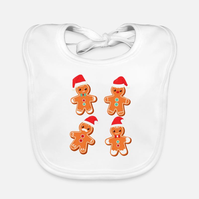 Gingerbread Man Cookies Christmas Pyjamas Xmas Organic Baby Bibs