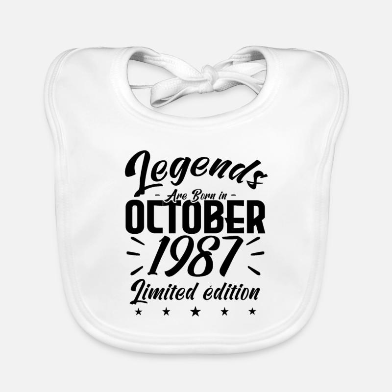 LEGENDS ARE BORN IN OCTOBER 1987 anniversary gift. Bavoir bio Bébé