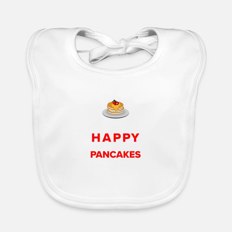 Pancake Lover Gift Pancake Saying - Organic Baby Bibs - white