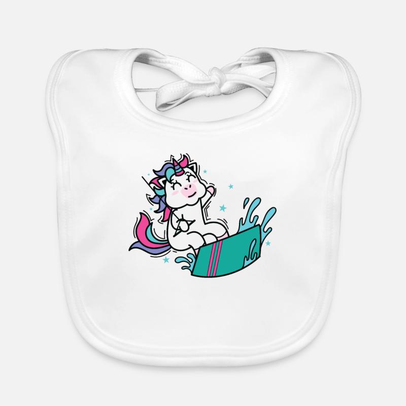 Licorne en kite ou wakeboard Bavoir bio Bébé