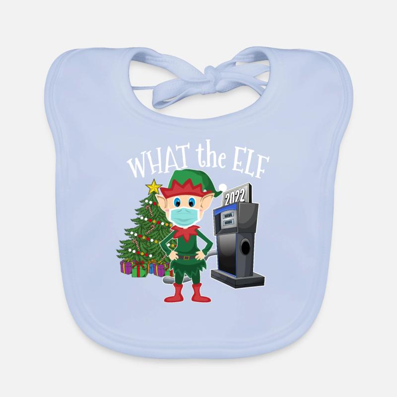 Elf with Mask Expensive Gas What the Elf Organic Baby Bibs