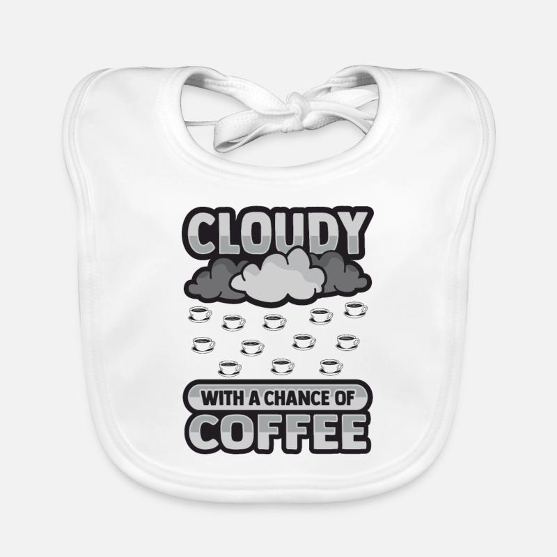 Cloudy with a chance for coffee design Organic Baby Bibs