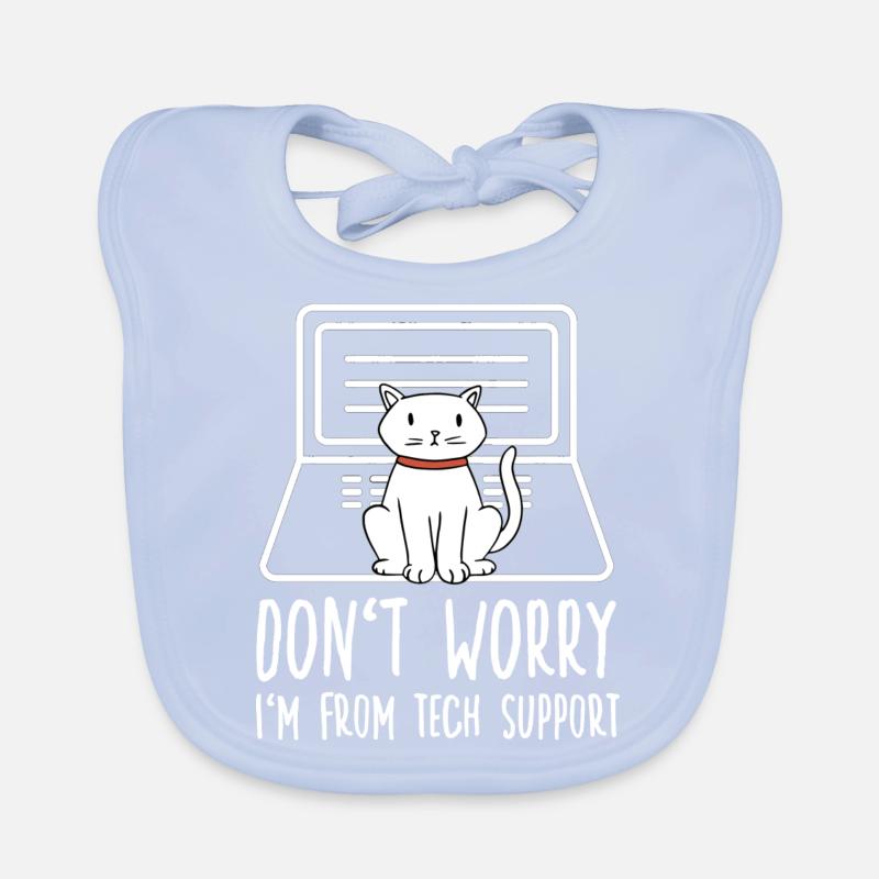 IT Cat Computer Scientist Motif for Cat Owners Organic Baby Bibs