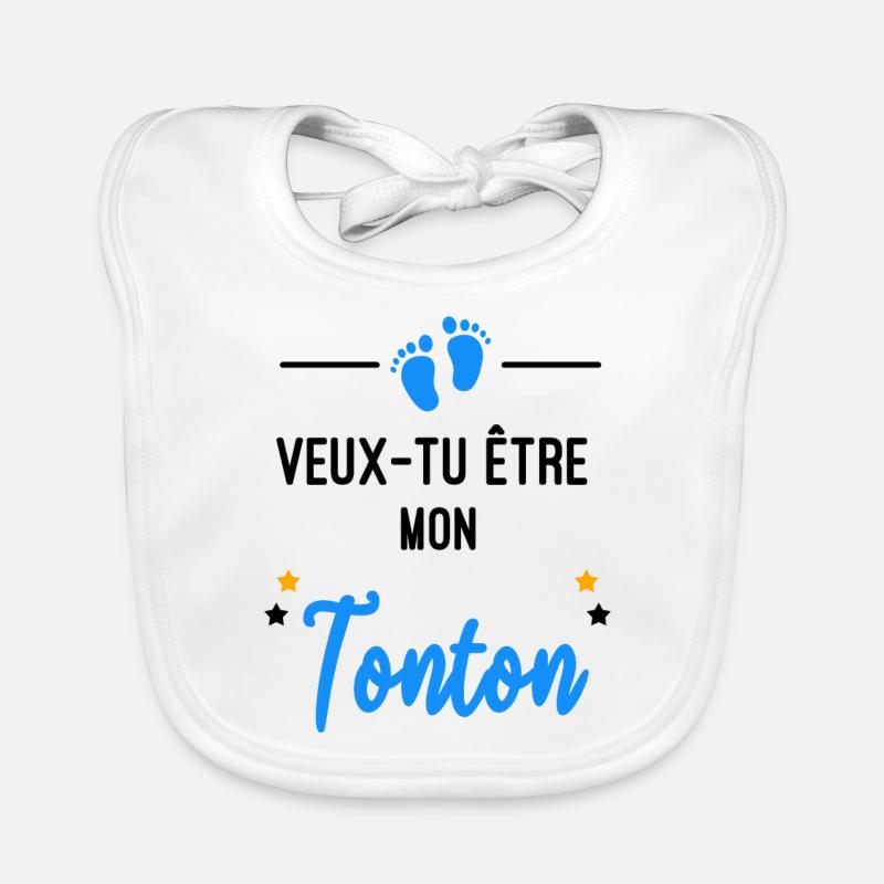 Veux tu être mon Tonton bébé - Bavoir bio Bébé - blanc