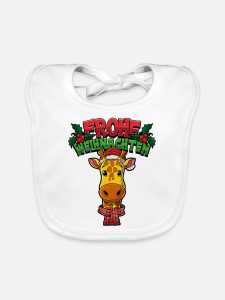 Frohe Weihnachten - Baby Bio-Lätzchen - Weiß