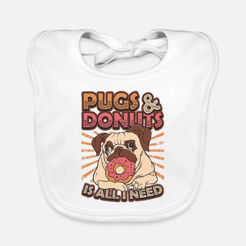 Mops Donut Lover Baby Bio-Lätzchen