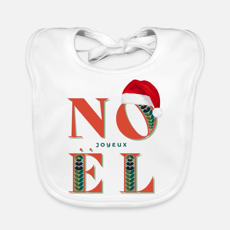 Joyeux noël avec bonnet Bavoir bio Bébé