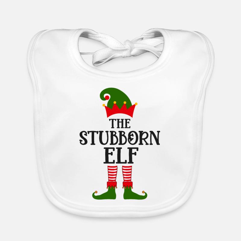 L’elfe têtu Pull de Noël moche Bavoir bio Bébé