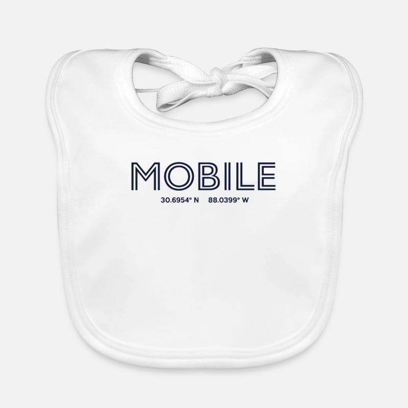 USA City Coordinates - Mobile Organic Baby Bibs
