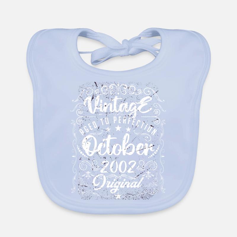Vintage BORN IN OCTOBER 2002. Organic Baby Bibs