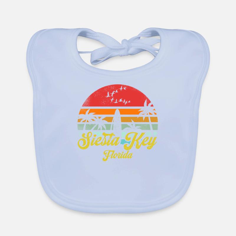 Vintage Siesta Key Floride Surf Rétro Surf Fun Bavoir bio Bébé