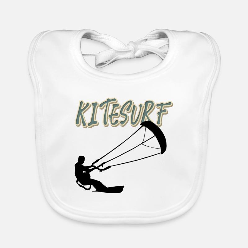 Kitesurfen Kitesurf Kitesurfer Kiteboard - Baby Bio-Lätzchen - Weiß