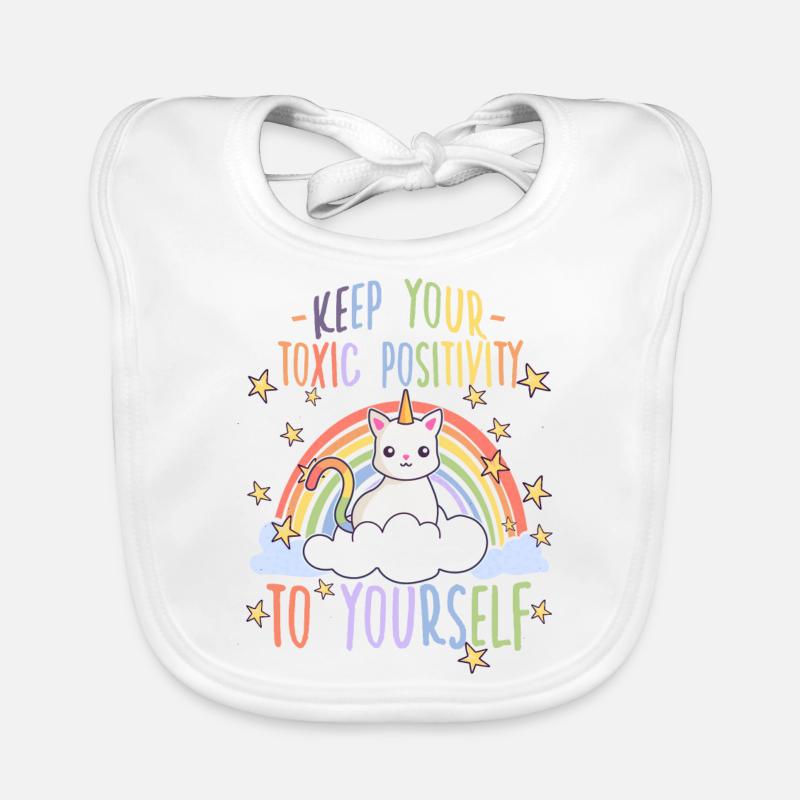 Süßes Anti Regenbogen Toxic Positivity Katzen Baby Bio-Lätzchen