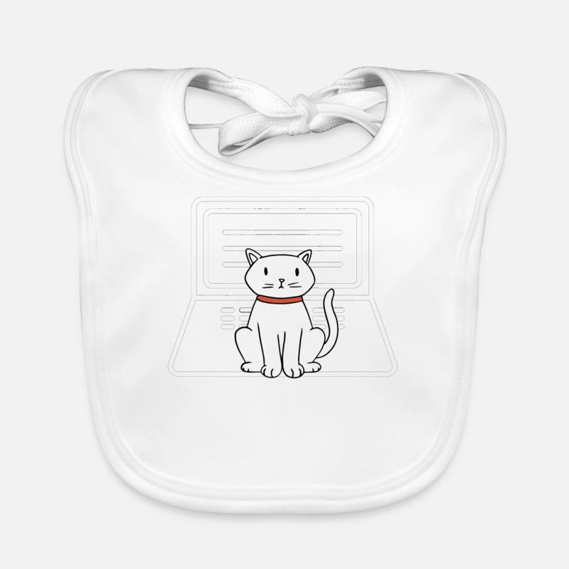 IT Cat Computer Scientist Motif for Cat Owners Organic Baby Bibs