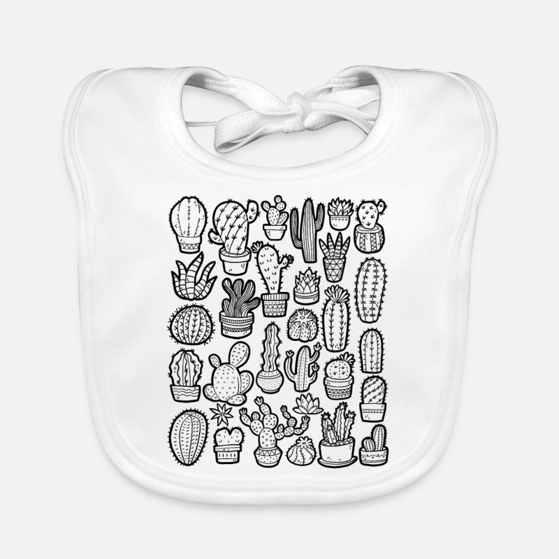 Cactus Doodle Organic Baby Bibs