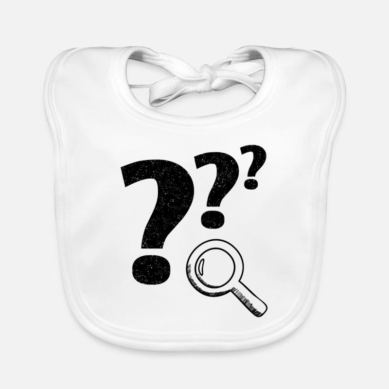 Question mark magnifying glass Organic Baby Bibs