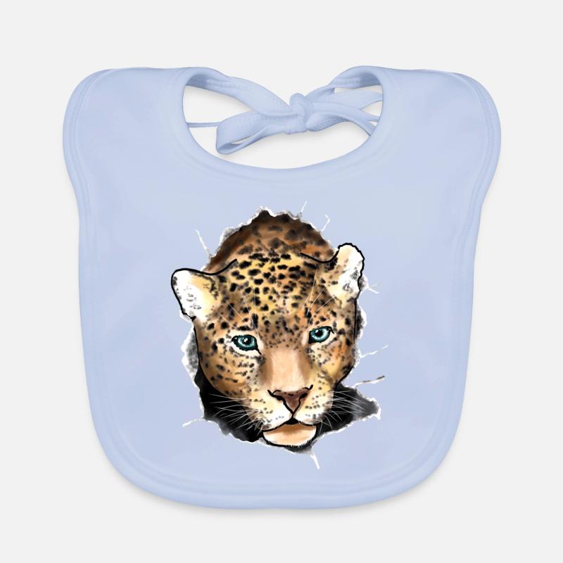 Hervor springender Leopard Baby Bio-Lätzchen