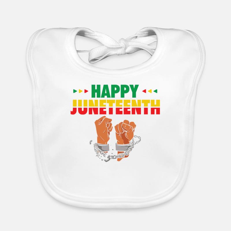 Happy Juneteenth Break Shackles Chain Organic Baby Bibs