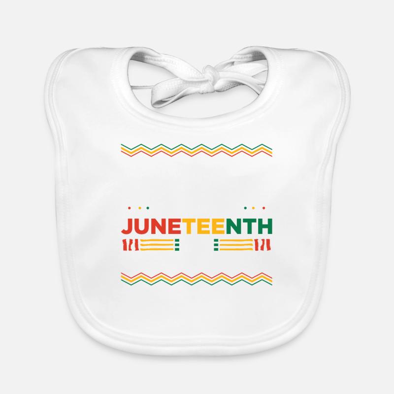 I'm black every month except Juneteenth - Organic Baby Bibs - white