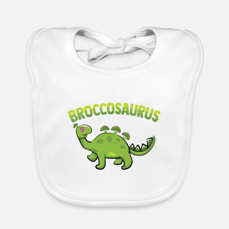 Broccosaurus Dino Broccoli Vegan Vegetable Diet Organic Baby Bibs