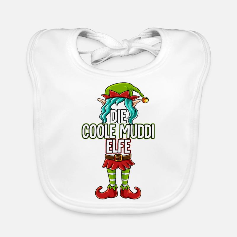 Coole Muddi Elfe Partnerlook Weihnachten Baby Bio-Lätzchen