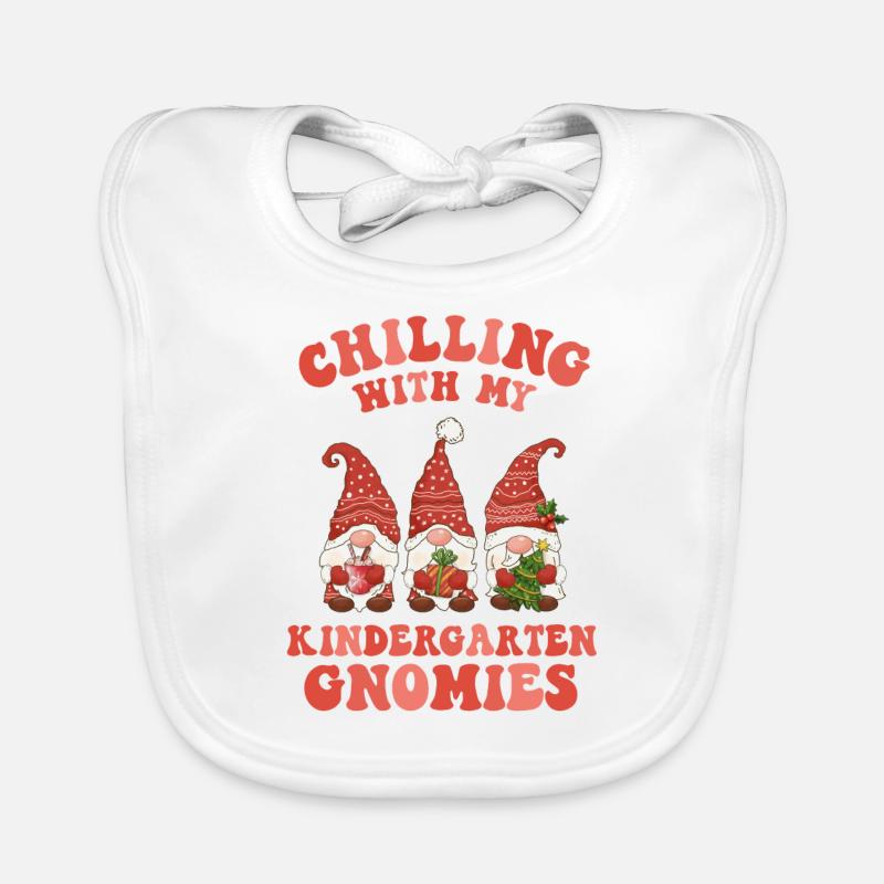 Chilling With Kindergarten Gnomies Teacher Organic Baby Bibs