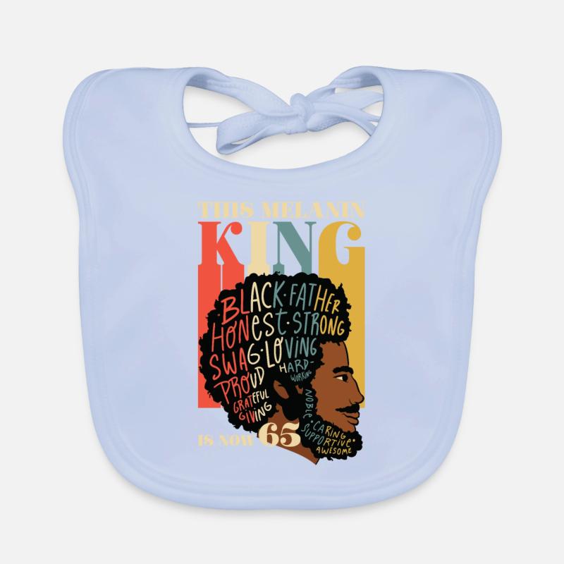This Melanin King is Now 65 Juneteenth 65th Organic Baby Bibs