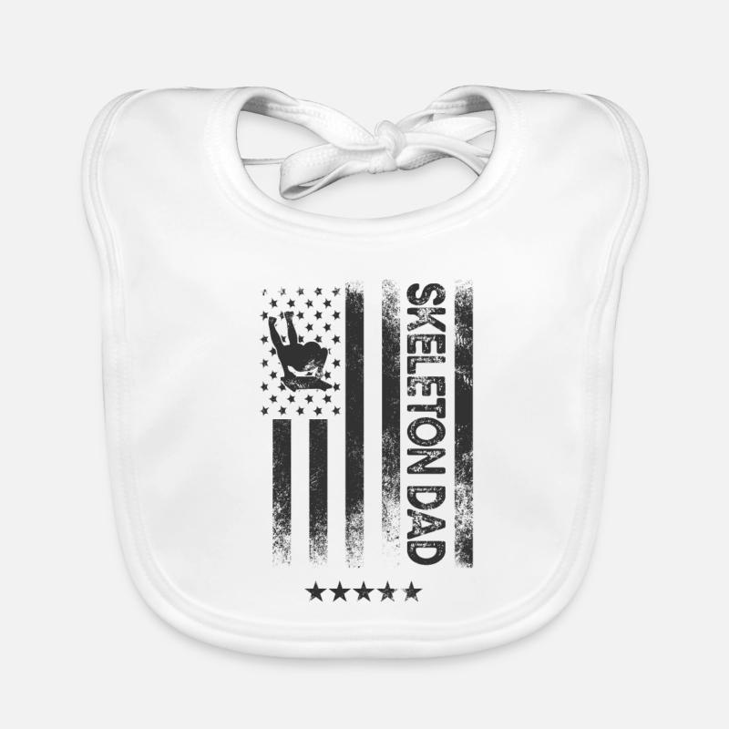 USA American Flag - Skeleton Dad Organic Baby Bibs