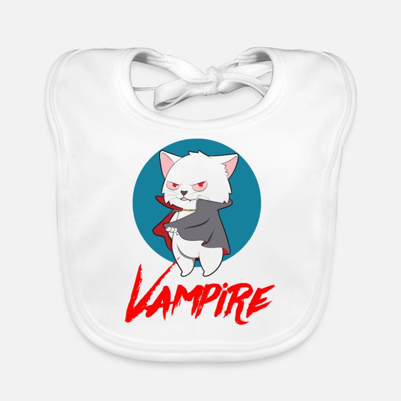 VAMPIRE CAT Halloween Vampir Horror Monster Organic Baby Bibs