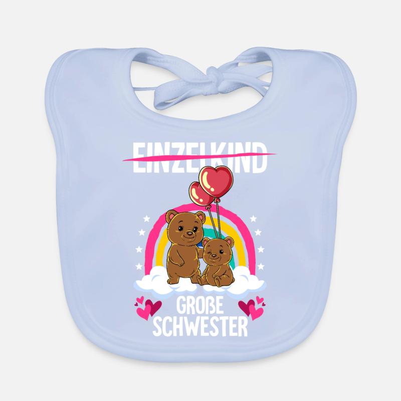 Ich werde Große Schwester Bären Baby Bio-Lätzchen