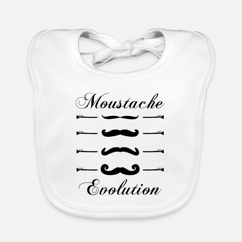 moustaches evolution, Idée cadeau d'élégance. Bavoir bio Bébé