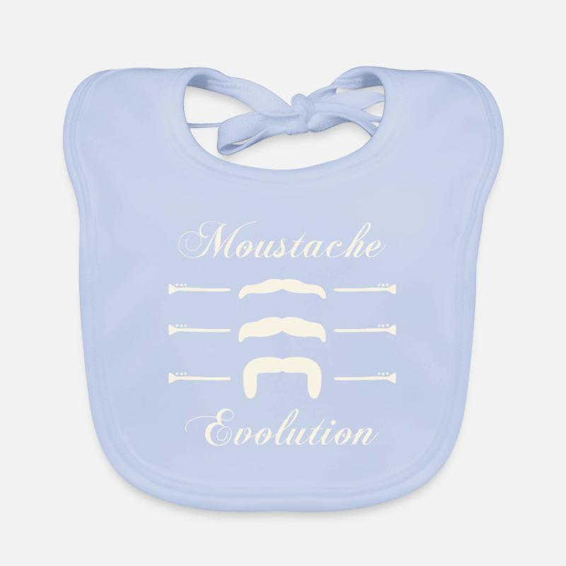 moustaches évolution, Idée cadeau d'élégance. Bavoir bio Bébé