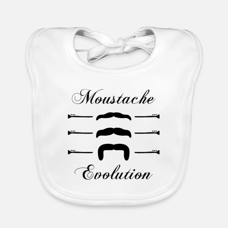 moustaches évolution, Idée cadeau d'élégance. Bavoir bio Bébé