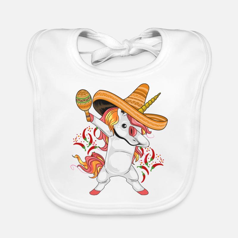 Cinco De Mayo Party Cute Dabbing Mexican Unicorn Organic Baby Bibs