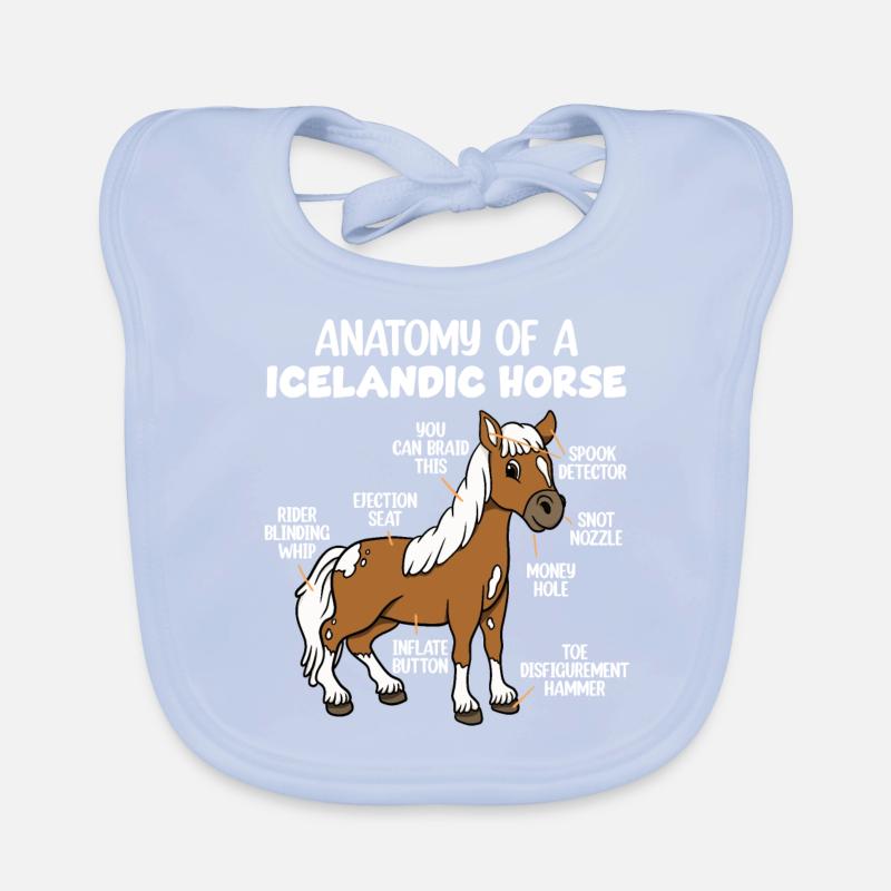 Anatomie eines Islandpferdes Baby Bio-Lätzchen