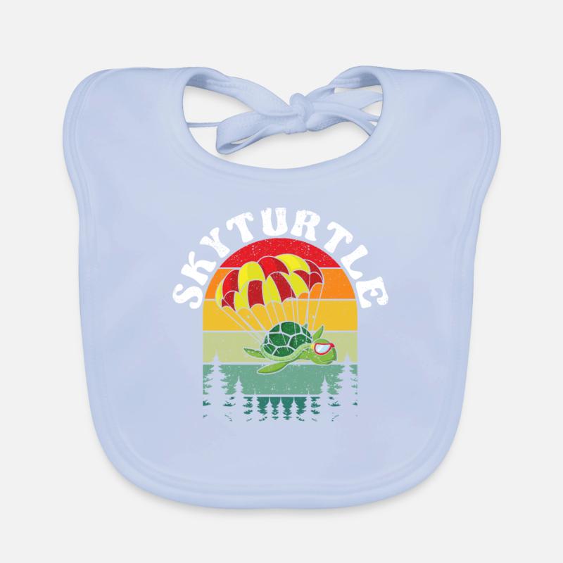Skydiving Turtle Skydiving Organic Baby Bibs