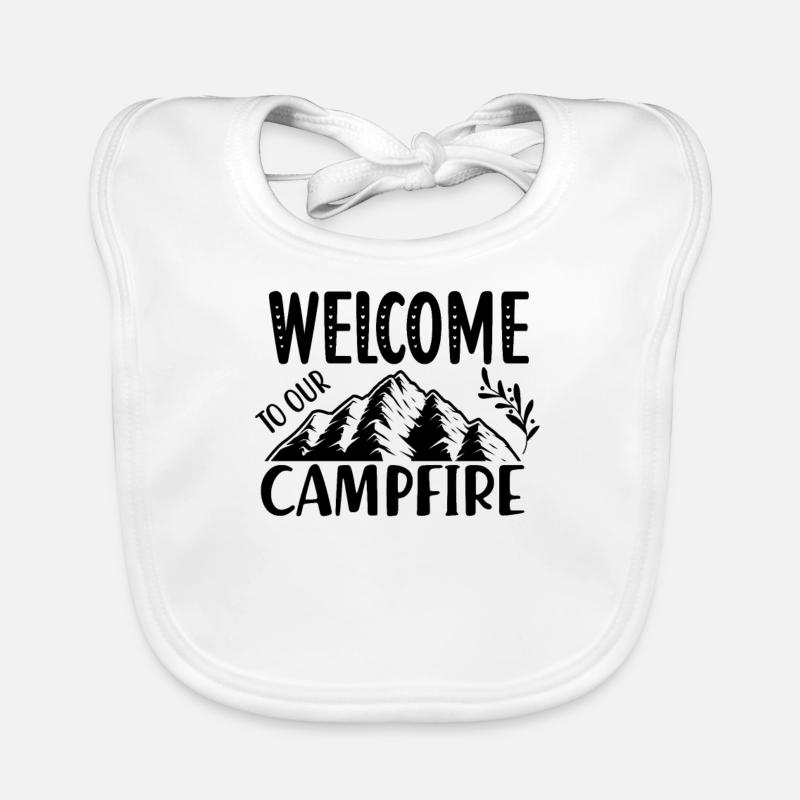 Bienvenue à nos vacances feu de camp Bavoir bio Bébé