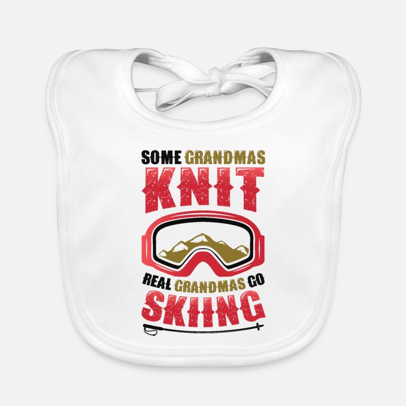 Real grandmas go skiing. Organic Baby Bibs
